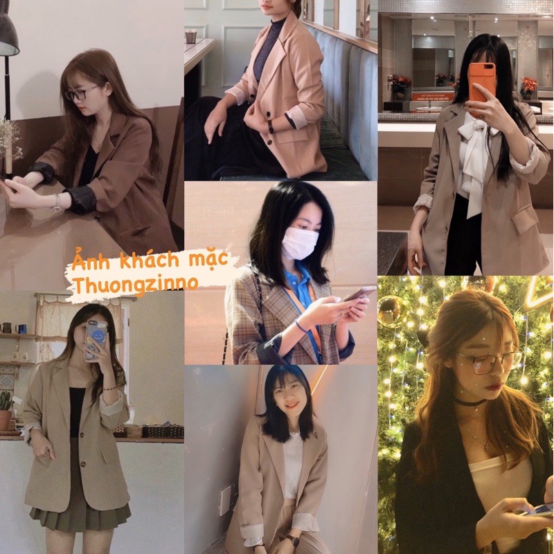 [Ảnh thật/ Video] Áo blazer túi hộp nhiều màu hiện đại 2 lớp phong cách Hàn Quốc  Áo vest khoác ngoài