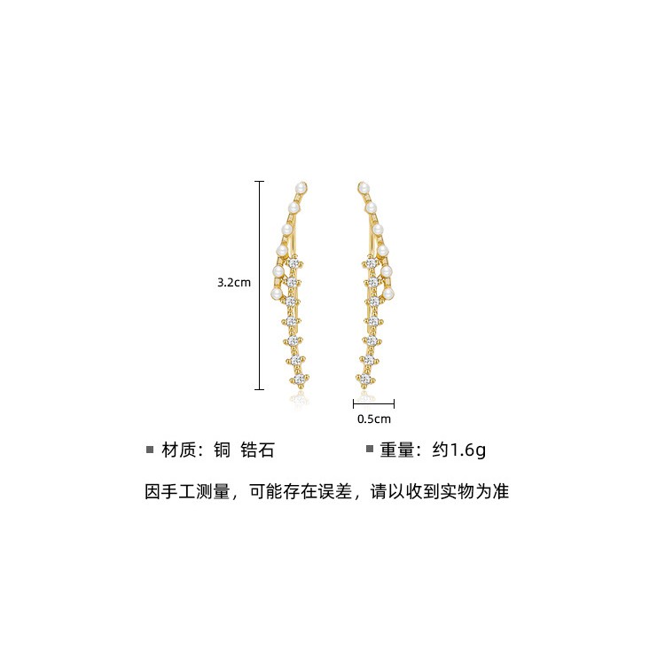 Hoa tai bạc 925 đính ngọc trai giả phong cách Hàn Quốc thời trang