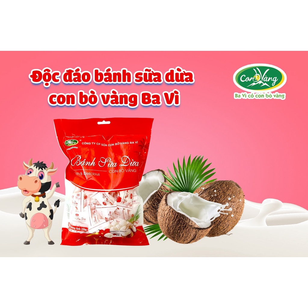 Bánh Sữa Chua Ba Vì Con Bò Vàng  Các Vị Sầu Riêng, Phô Mai, Sữa Dừa, Hạt Điều Túi 250g