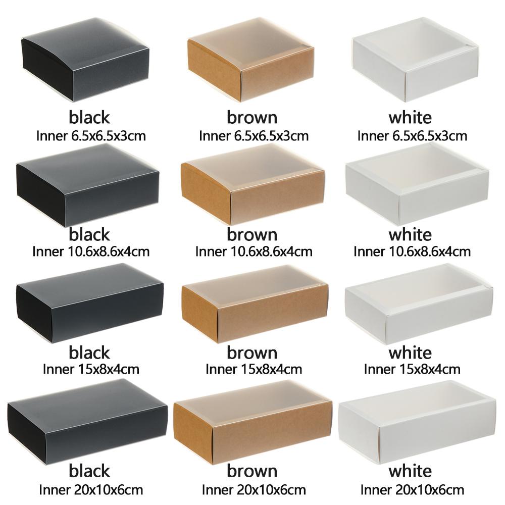 Set 10 Hộp Đựng Bánh Kẹo Bằng Nhựa Cứng Màu Trắng Đen Nâu