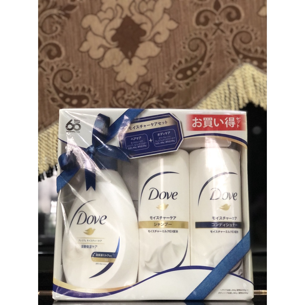 SET DẦU GỘI - XẢ - SỮA TẮM DOVE LƯU HƯƠNG BỀN LÂU HÀNG NỘI ĐỊA NHẬT