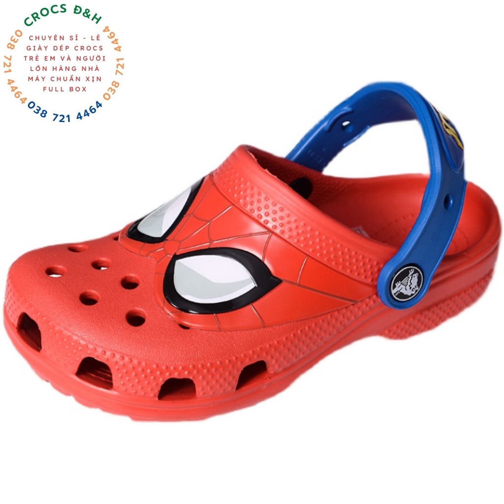 Giày dép crocs - dép sục nhựa crocs band spiderman cho bé trai chống thấm nước, chống trơn trượt, chống hôi chân