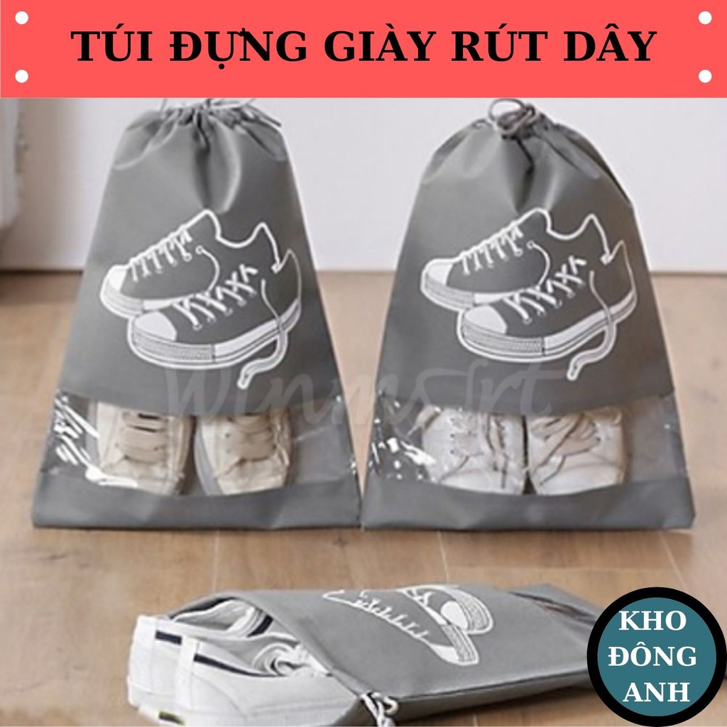 Túi Đựng Giày Dép Chống Bẩn Có Dây Rút Mang Đi Du Lịch Rất Tiện Lợi, Túi Đựng Giày Thể Thao Hoạ Tiết -Size Lớn