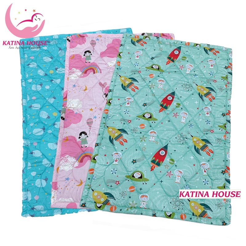 Đệm cho bé mầm non 1-5 tuổi, vải Cotton Satin Hàn Quốc mềm mát, thấm hút tốt, nhiều họa tiết đáng yêu