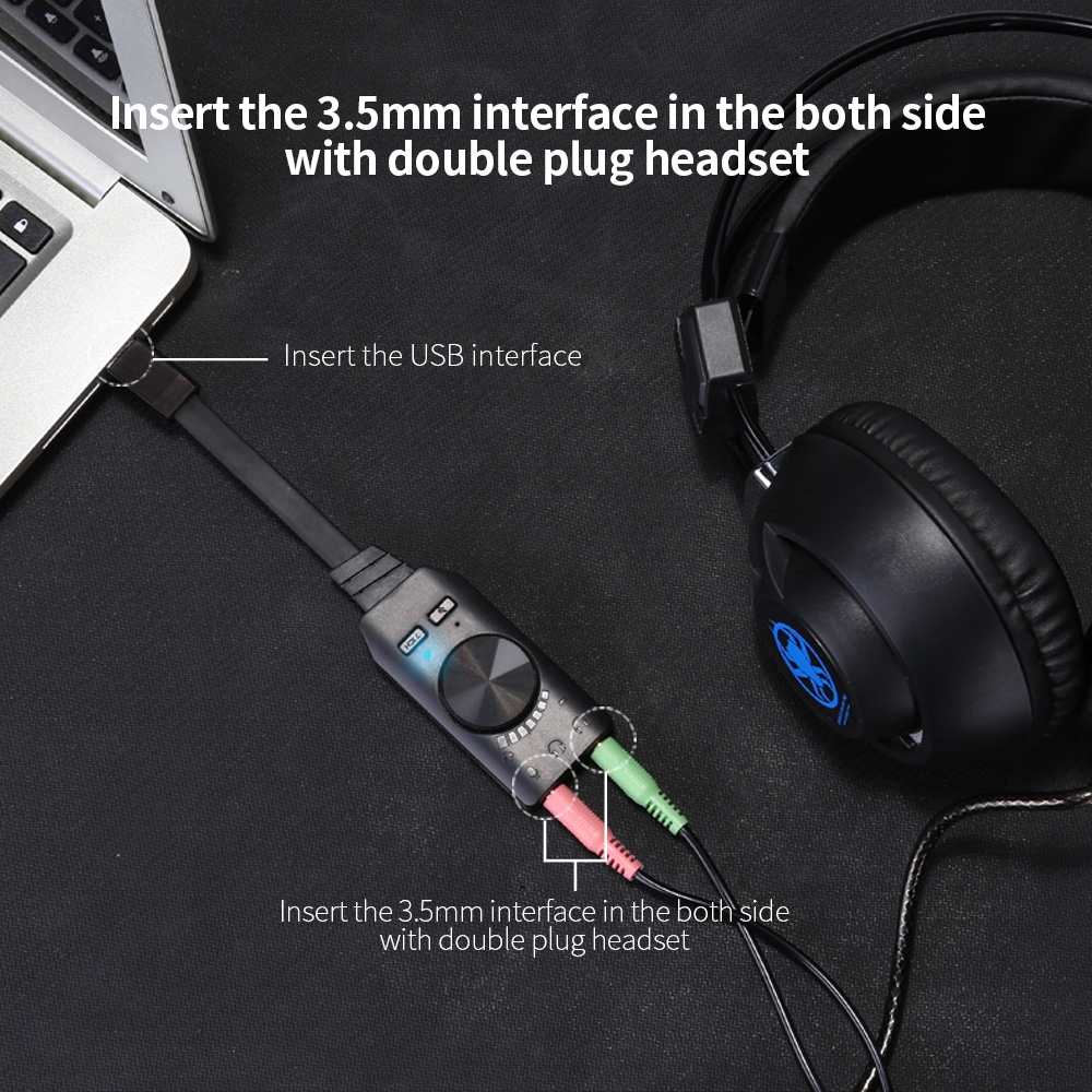 Thẻ âm thanh có đầu USB và cổng âm thanh Plextone gs3 | BigBuy360 - bigbuy360.vn