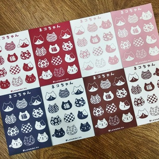 Tấm 12 sticker đầu mèo họa tiết độc đáo kích thước 8x11 cm - STS009 (Ảnh thật tự chụp)