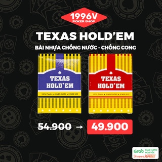 Bài tây nhựa bridge size, bài poker plastic card Texas Hold'em số to Jumbo chống nước - 1996V Poker Shop