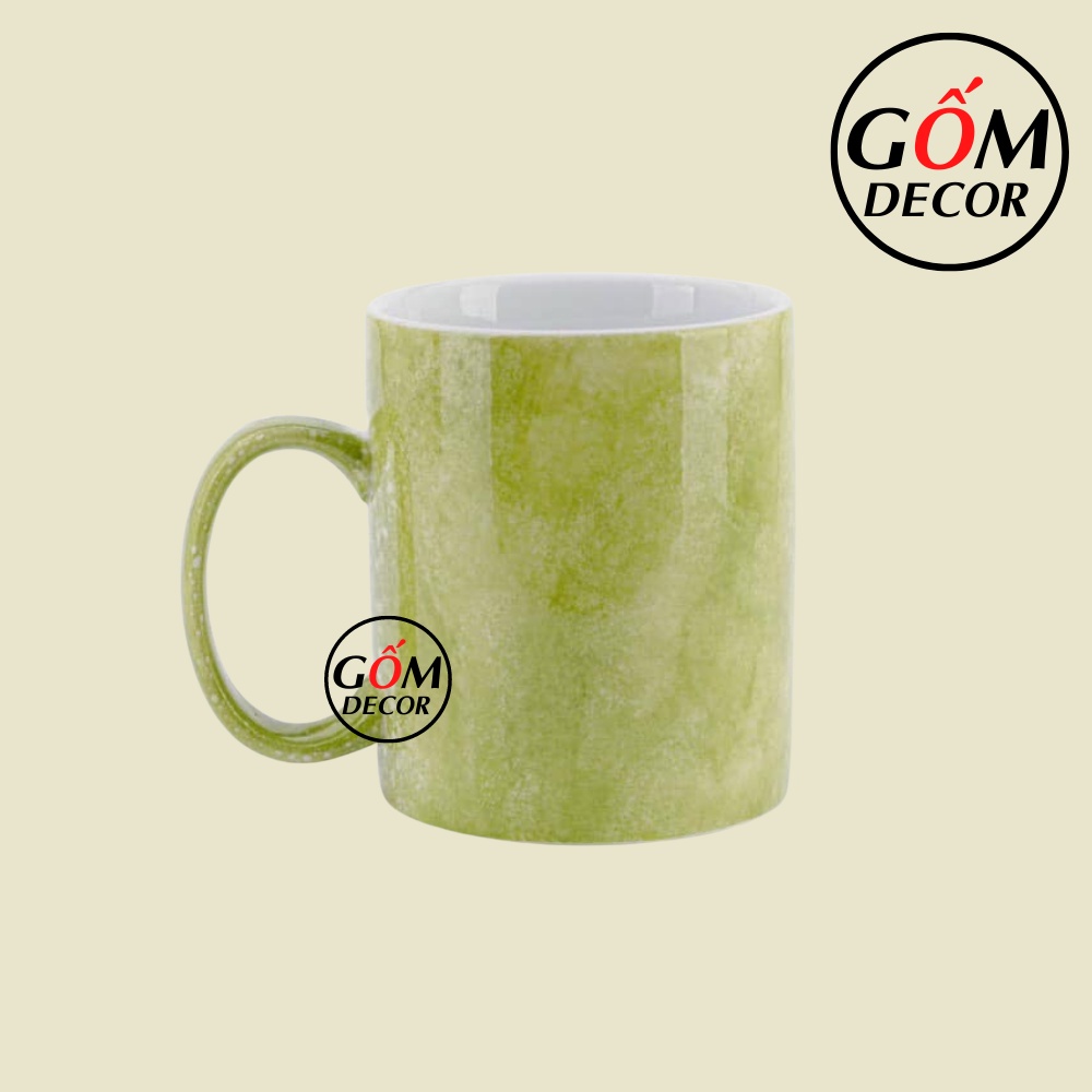 Cốc sứ Bát Tràng cao cấp men vân đá, ly sứ uống nước, trà, cà phê 330ml nhiều màu đẹp