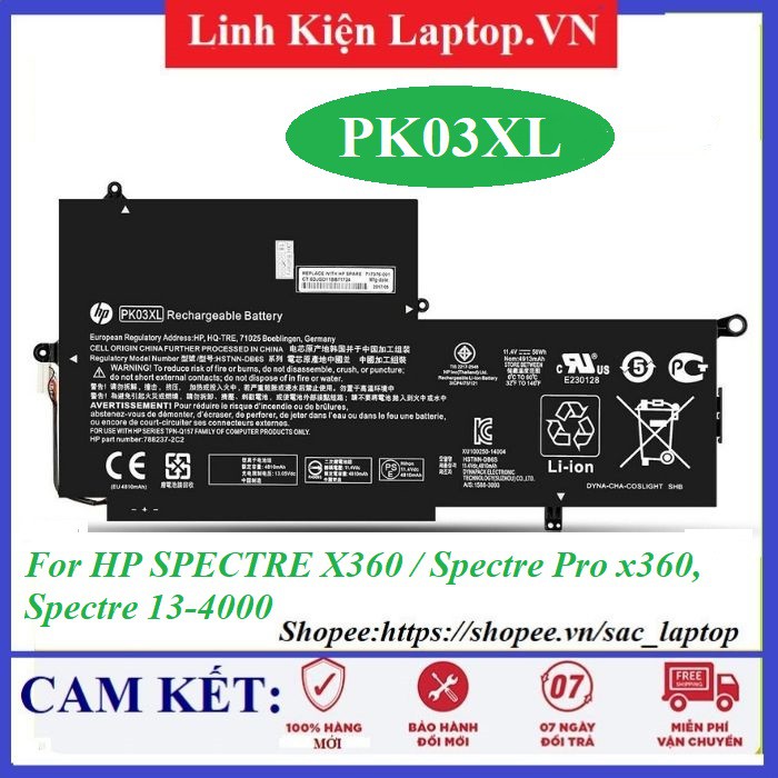 ⚡️Pin Laptop HP SPECTRE X360 / Spectre Pro x360, Spectre 13-4000 PK03XL