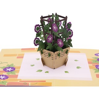 Thiệp nổi 3d Hoa Rau Muống, thiệp pop up, thiệp chúc mừng, thiệp hoa - Paper Art Gift - PNP176