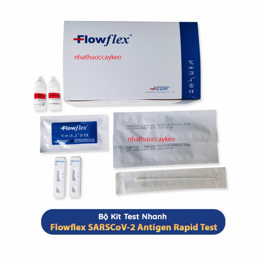 Bộ test nhanh, kit test nhanh kháng nguyên covit 19 Flowflex Antigen Rapid chính hãng của Mỹ