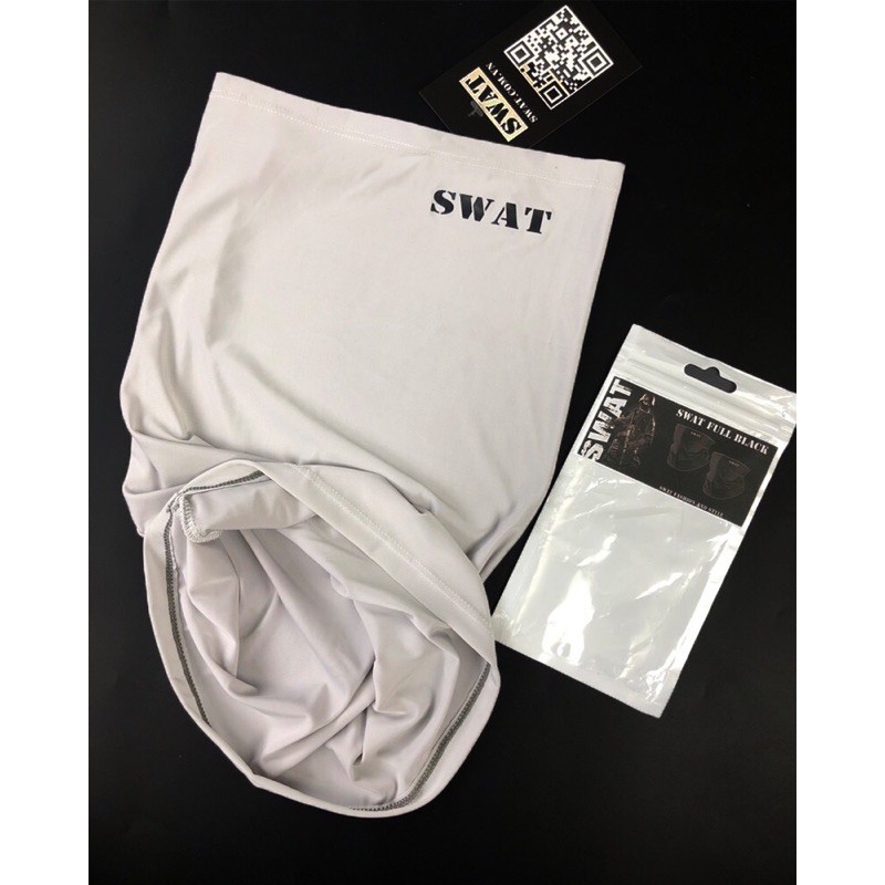 Khăn phượt đa năng khăn SWAT màu đen phong cách cá tính logo phản quang hình ống nửa mặt che đến cổ | BigBuy360 - bigbuy360.vn