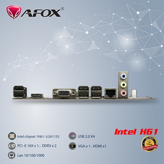 Bo Mạch Chủ Mainboard AFOX H81 | H61 MA2 chính hãng mới 100% - FULL VAT - Bảo hành 3 năm !!!