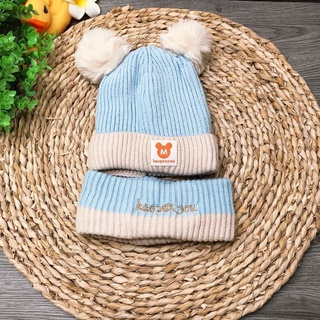 Set mũ len kèm khăn ống cho bé