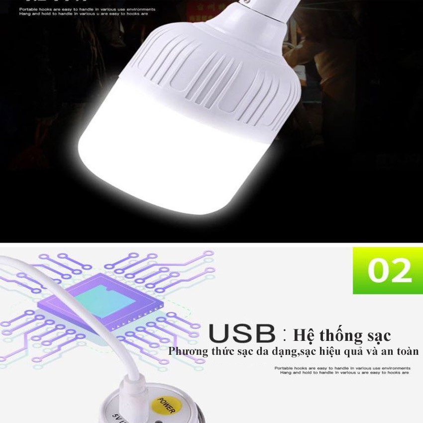 Bóng Đèn Led Sạc Tích Điện Đa Năng BI Jun.Home