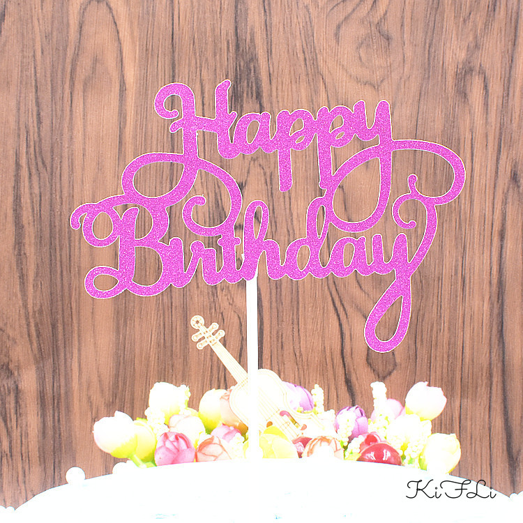 Que Cắm Bánh Kem Hình Chữ Happy Birthday Trang Trí Bánh Sinh Nhật 5 Màu Tùy Chọn