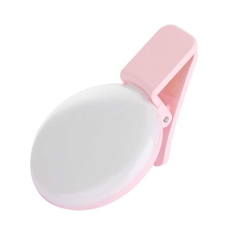 Đèn LED Tròn Kẹp Điện Thoại Có Thể Sạc Lại Bằng Cổng USB Hỗ Trợ Chụp Hình Selfie