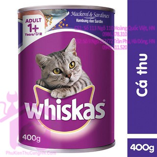 [Mã 66FMCGSALE hoàn 8% đơn 500K] Thức ăn cho mèo Pate Whiskas Adult Lon 400g - Phụ kiện chó mèo Pet shop Hà Nội