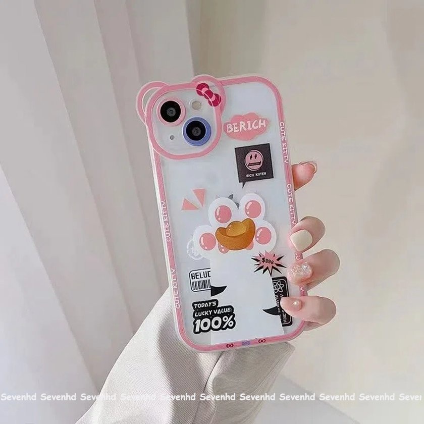 Ốp Điện Thoại Mềm Họa Tiết Chân Mèo / Gấu Hoạt Hình Cho iPhone 13 12 11 Pro Max Xs Max Xr X 7 8 6 6s Plus