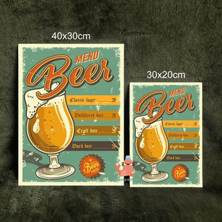 (Nhiều mẫu) Tranh treo tường Retro Beer - Tranh treo không đóng đinh
