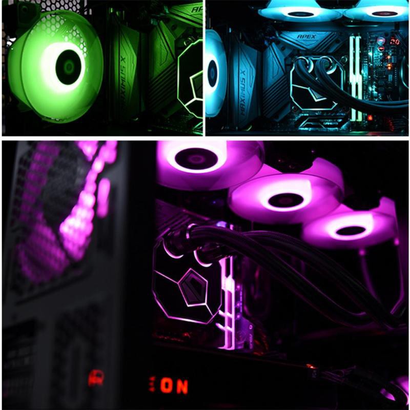 Bộ kit 3 Quạt Fan Case 12cm ID-Cooling DF-12025 RGB TRIO - Quạt thổi radiator, case, sức gió lớn, RGB đa màu tuyệt đẹp