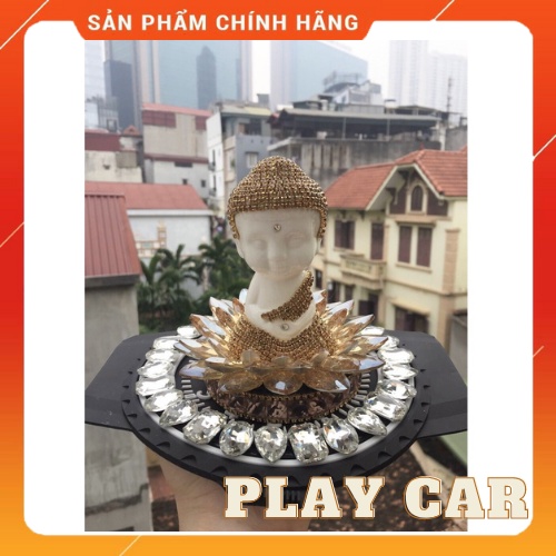 Tượng ADIDA ngự đài sen pha lê để taplo ôtô cầu bình an ,chân đế đựng nước hoa thơm mát