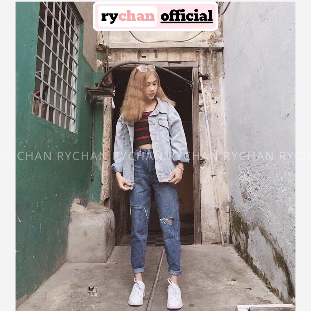 QB525 - Quần Baggy Rách Cắt Gối Cực Chất