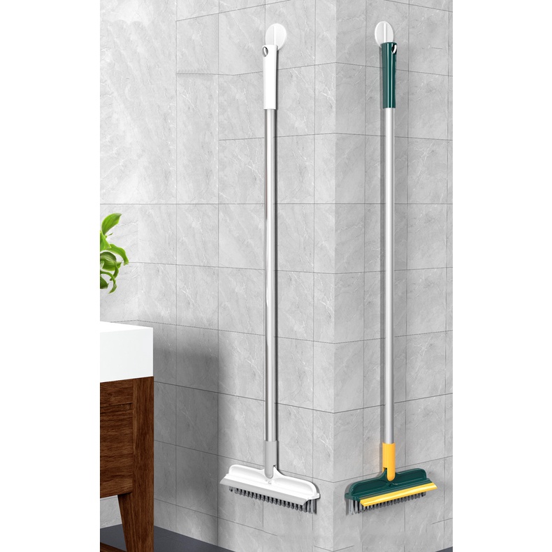 Cây chà sàn nhà tắm đa năng, cây gạt nước silicon sàn nhà kèm bàn chải xoay 180 độ