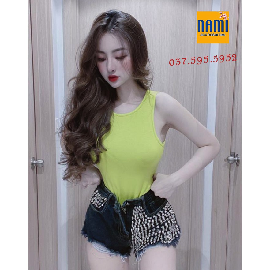 ÁO BODYSUIT SÁT NÁCH CỔ TRÒN SEXY - QANU035