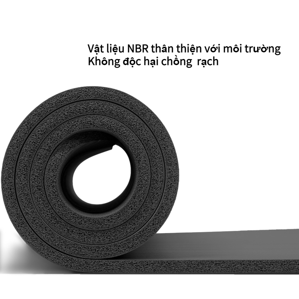 OneTwoFit Thảm tập yoga chống trượt dày 10mm có túi đựng yoga mat 183cm x 61cm