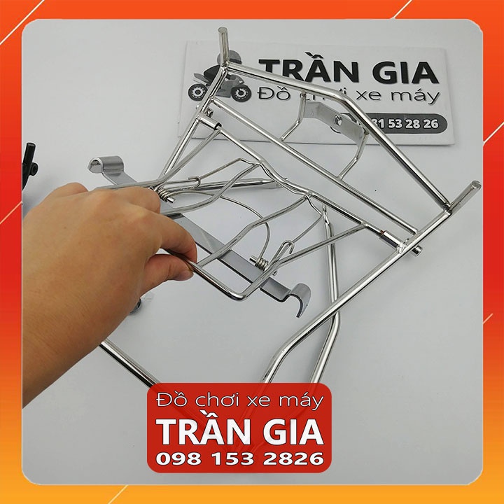 Baga giữa INOX xe AB airblade 125 150 năm 2020-2021-2022 gác baga trước treo đồ air blade 10 ly màu titan đen tĩnh điện
