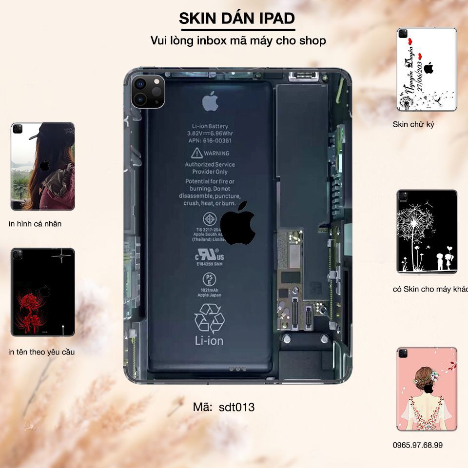 Skin dán iPad in hình trong suốt - tsdt013 (inbox mã máy cho Shop)