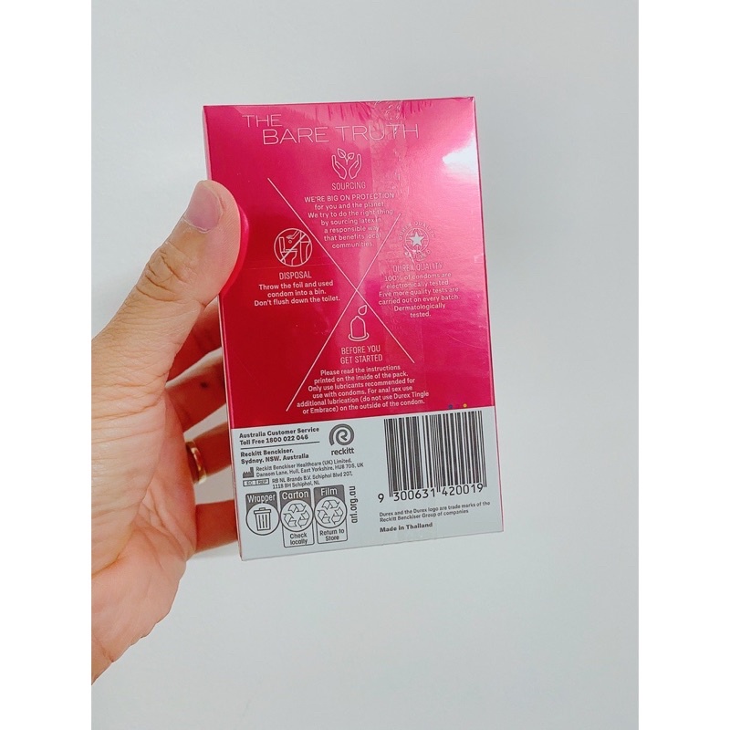 Bao cao su Durex Regular fit siêu mỏng nội địa Úc hộp 30 chiếc