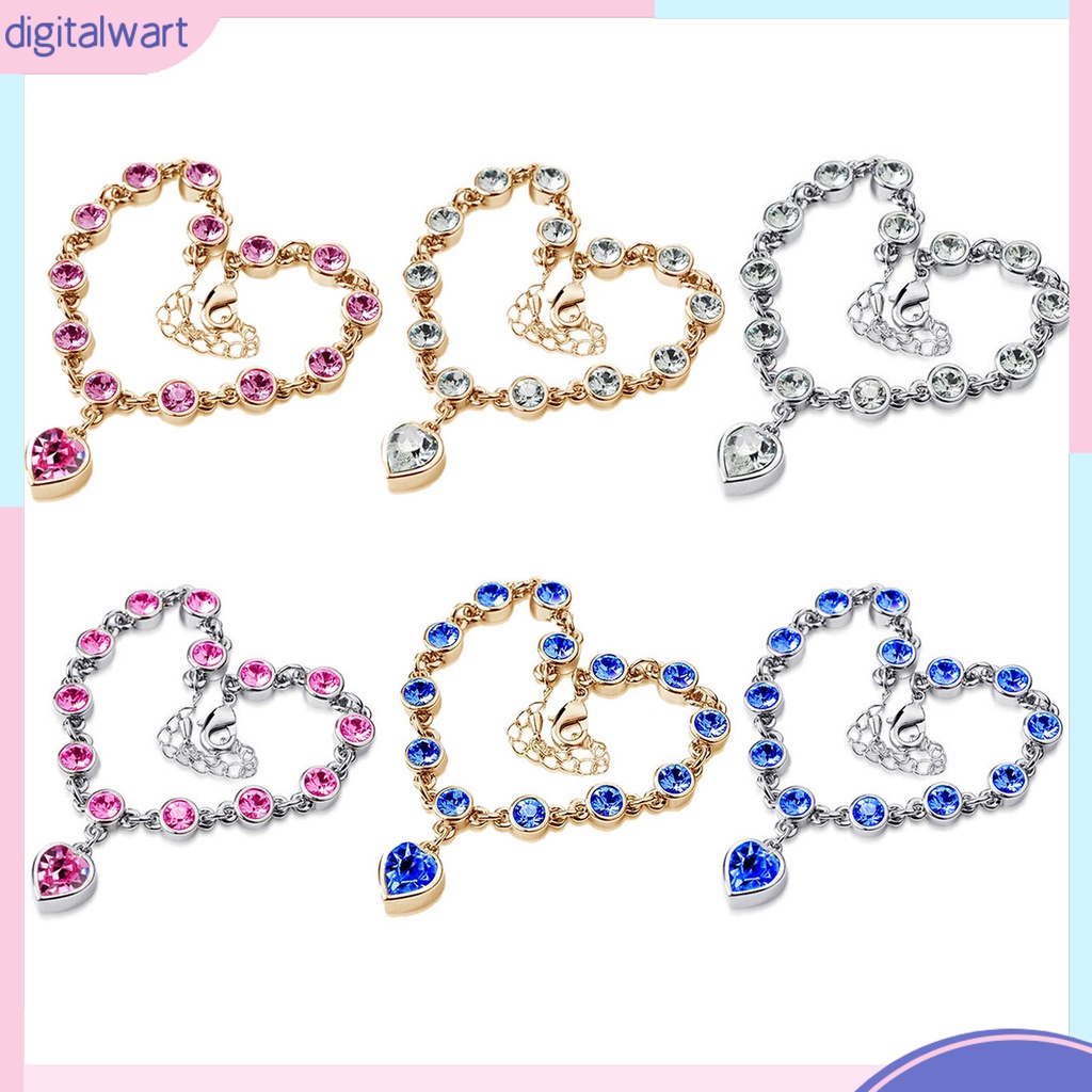 Vòng Đeo Tay Đính Đá Hình Trái Tim Xinh Xắn Dành Cho Nữ