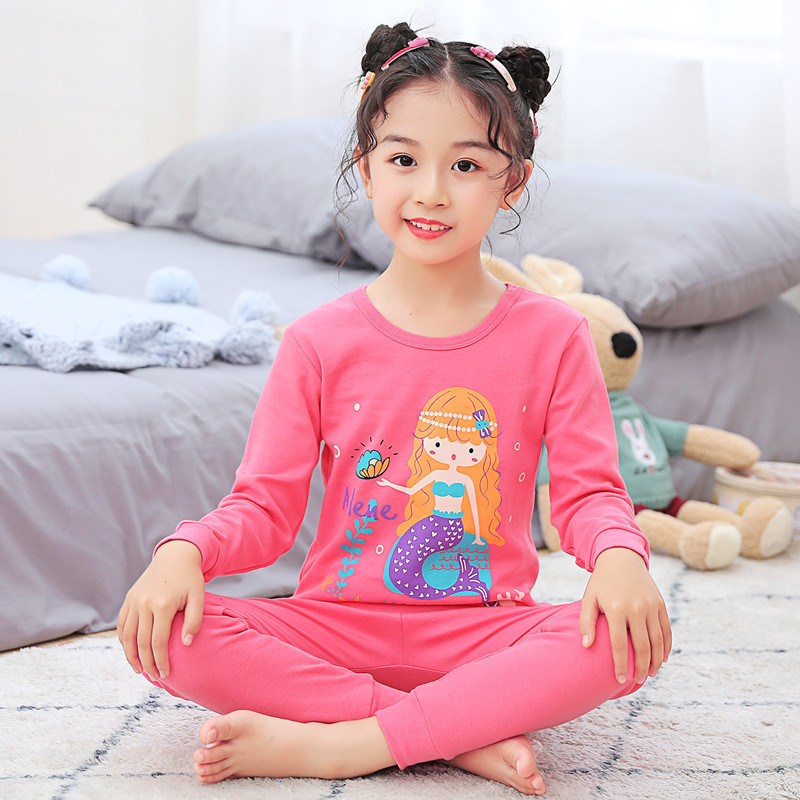 Bộ Đồ Ngủ 2 Món Vải Cotton Tay Dài Thiết Kế Xinh Xắn Cho Bé