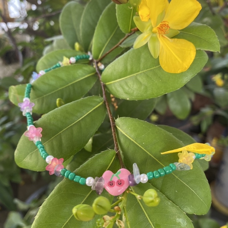 Tutti Frutti Cherry Blossom Necklace | Vòng cổ hạt cườm Cherry 🍒