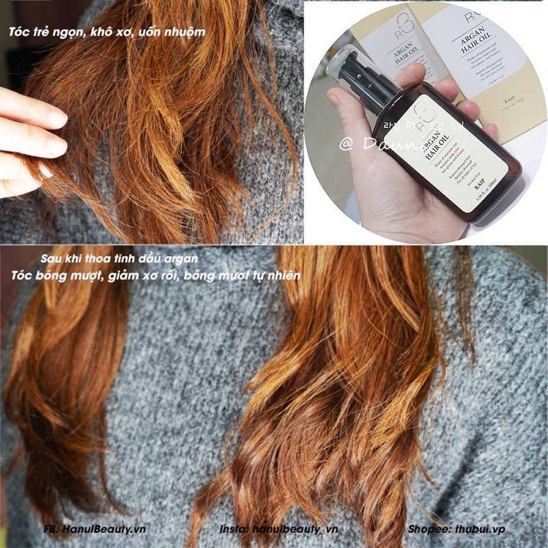 Date 2026 Tinh Dầu Argan DƯỠNG TÓC R3 RAIP ARGAN HAIR OIL 100ml Hàn Quốc