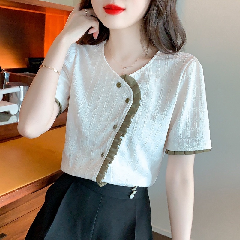 951. ÁO KIỂU VIỀN BÈO TAY NGẮN