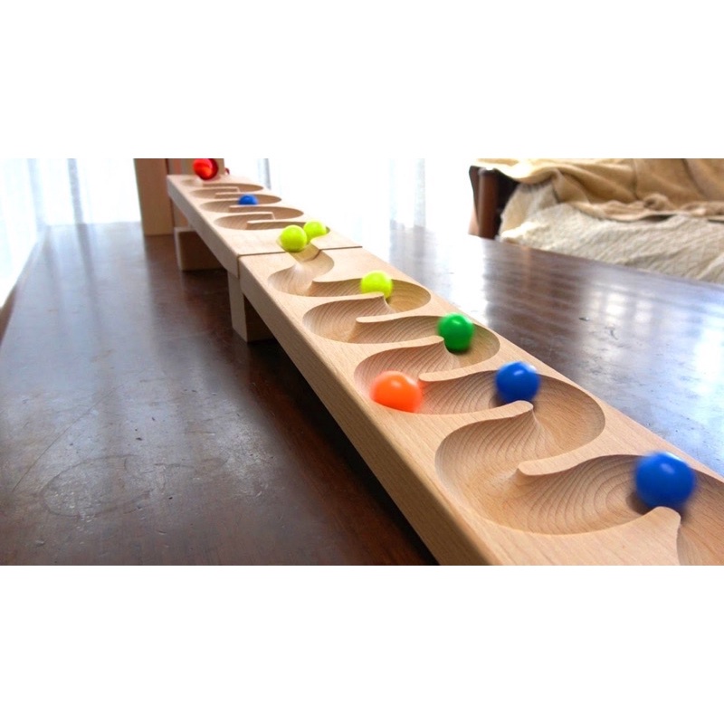 Đường Đua Bi Quanh Co Bi Chạy Từ Gỗ Tự Nhiên - (Marbles Color - Marble Run Race)
