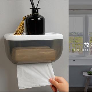Hộp Đựng Khăn Giấy Gắn Tường Bằng Nhựa Chống Thấm Nước Không Đóng Đinh Tiện Dụng Cho Nhà Tắm