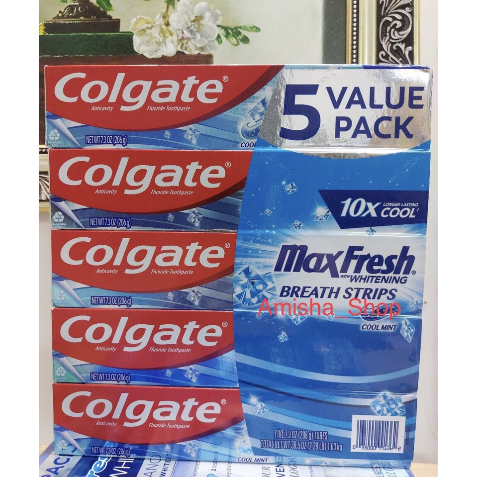 Kem đánh răng Colgate MaxFresh Cực the mát hương Bạc Hà 206g - USA