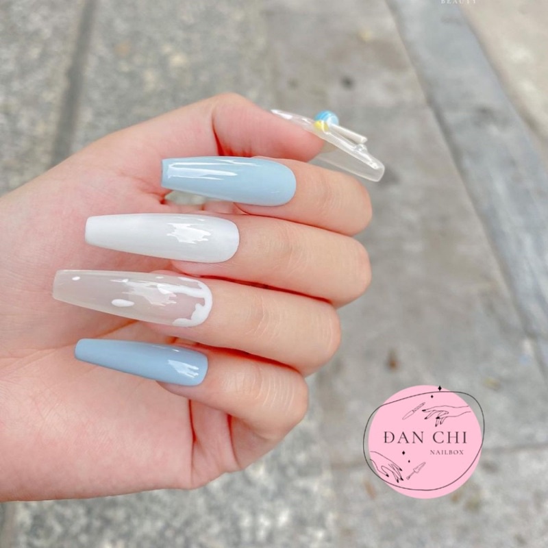 Nailbox Móng Úp Thiết Kế Sẵn Mẫu Xanh