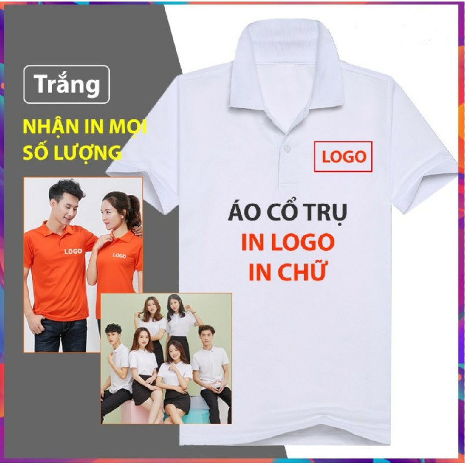 In Áo Cổ Trụ Theo Yêu Cầu  [ FREE Thiết Kế ]  Đồng Phục, Sự Kiện, Quảng Cáo, Du Lịch, Áo Cá Sấu Ngắn Tay  Form Nam & Nữ