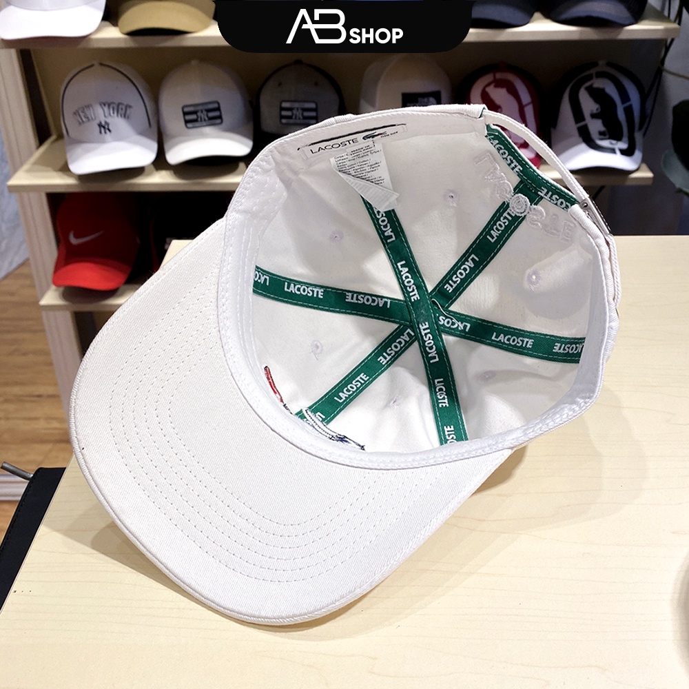 Mũ Lưỡi Trai Lacoste Cao Cấp 3 Màu Đen Trắng Xanh Navy Phối Logo AB-30202