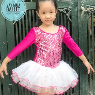 Váy múa ballet tay lỡ kimsa hồng tím (có sỉ từ 5c)