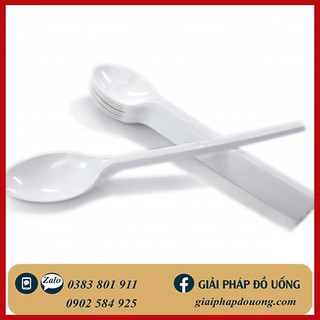 MUỖNG NHỰA DÀI MÀU TRẮNG / ĐEN TÚI 50 CÁI