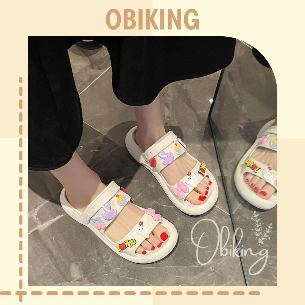 Sandal nữ 3 quai cross đế tăng chiều cao tặng kèm 12 sticker