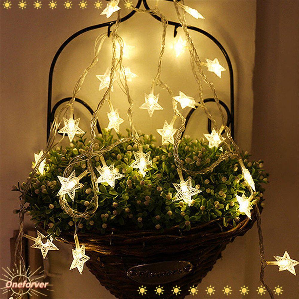 Dây Đèn LED Hình Ngôi Sao Trang Trí Giáng Sinh Chạy Bằng Pin