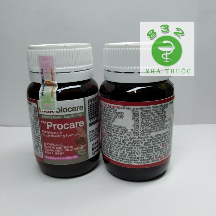 PM Procare lọ 30 viên vitamin tổng hợp cho bà bầu