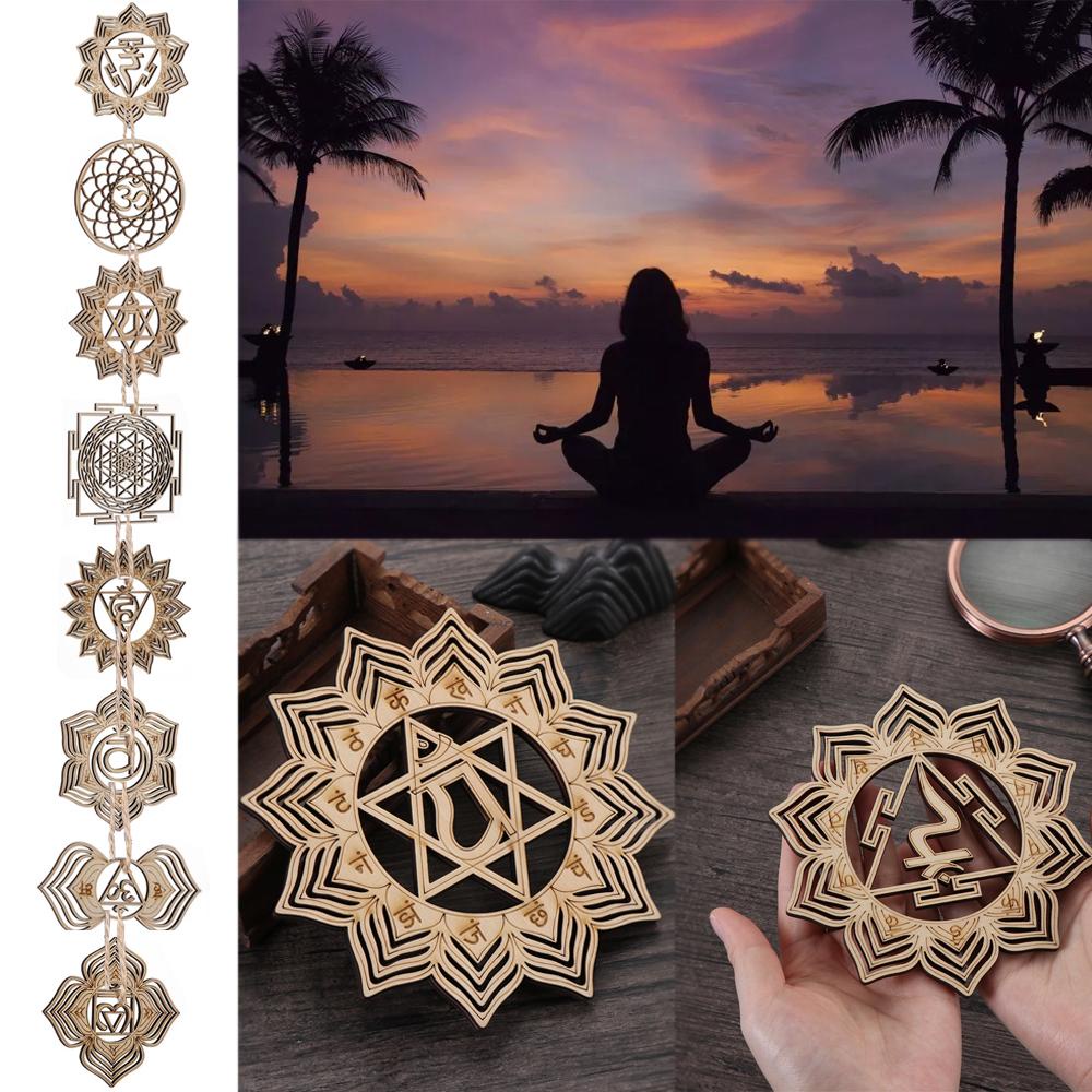 LANSEL Set 8 Tấm Gỗ Treo Tường Trang Trí Hình Hoa / Xe Hơi Độc Đáo